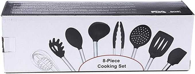 Kn430 8 in 1 Silicone + Stainless Steel Kitchen Tools Set Cookware Set Cookware Picnic Boiler Cookware