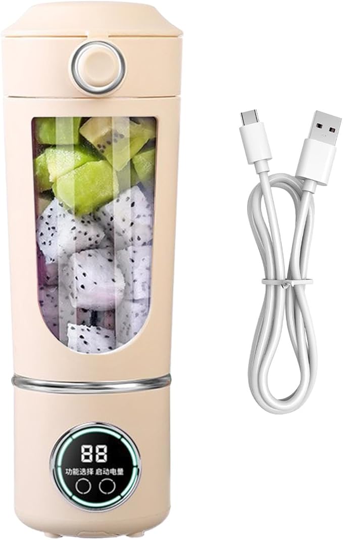 Portable Fruit Blender USB Rechargeable Mixer Electric Juice Cup High-Speed Maker Healthy Drink Blender Women Men Teens Adults Kitchen Gym Travel Dorm Apartment School Use