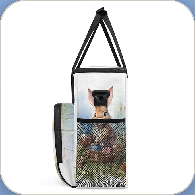 Easter Egg Coffee Maker Carrying Bag Easter Bunny Travel Storage Bag Compatible with K-Mini or K-Mini Plus Single Serve Coffee Brewer Carrying Case with Multiple Pockets &amp Shoulder Strap