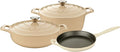 La Cuisine LC 2685 5 Piece Enameled Cast Iron Round Casserole Cookware Set Cream