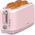 SEEDEEM 4 Slice Toaster Extra Wide Slots Bread Toaster with 6 Shade Settings Bagel/Cancel/Defrost/Reheat Functions Removable Crumb Tray Auto Shut-Off Pink
