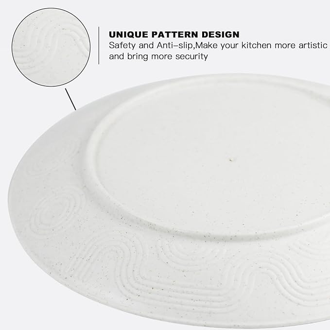 40 PCS Premium Wheat Straw Dinnerware Sets for 8 Unbreakable and Lightweight Dinner PlatesMicrowave Safe Plates and Bowls Sets for KitchenPicnic and PartyCereal &amp Salad BowlsWater Glasses(Bei