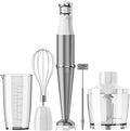 Immersion Blender Handheld Corded Hand Blenders Set 1100W Trigger Variable Speed 5 in 1 Stick Emulsifier with Chopper Whisk and Frother for Soup Baby Food and Smoothies White