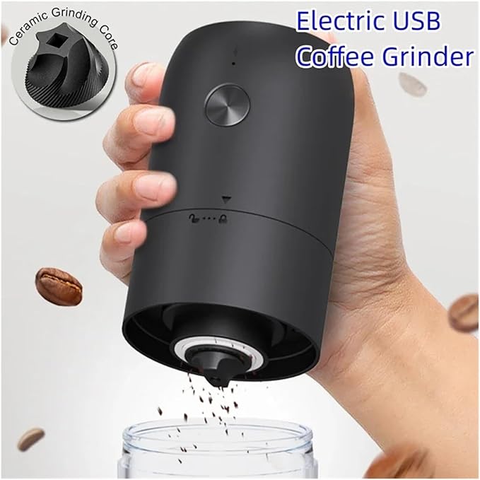 Portable Coffee Machine Electric Coffee Grinder YPE-C USB Charging Electric Recharable Coffee Bean Grinding Blender Coffee Bean Grinding Machinefor Outdoor Travel Picnic(White)