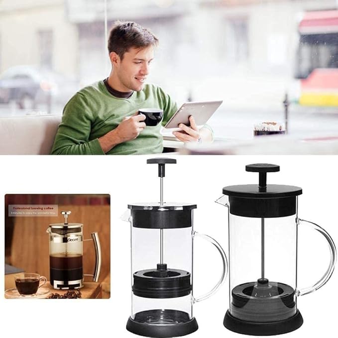 French Press Coffee Maker - Heat Resistant Glass with Filtration System Brews Coffee and Tea - Large 34 Oz Carafe Coffee Presser