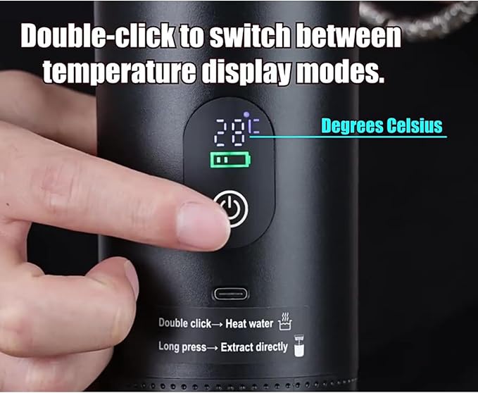 Fast Heating Cordless Coffee Machine 7500mAh Water Tanks USB Charging Suitable for Espresso Cappuccino Outdoor Home Use Digital Coffee Machine