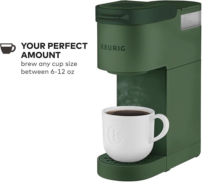Keurig K-Mini Single Serve K-Cup Pod Coffee Maker 6 to 12oz Brew size with Cord Storage Perfect for Small Spaces Evergreen