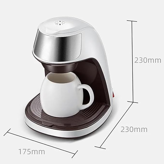 Electric Coffee Machine Semi-automatic Drip Type Electric Tea Kettle with Ceramic Cup 300ml Capacity Steam Extraction Anti-Dry Burn for Office Home Use