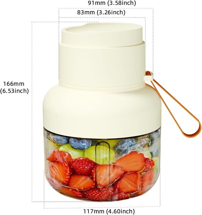 Bewinner Portable Blender 850ml Personal Blenders with Straw 40W 21000RPM Juicer Fruit Mixer for Travel Gym Home Office Orange