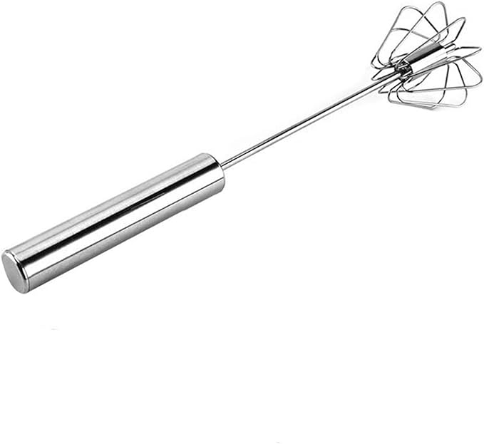 WUCHENG Stainless Steel Hand Eggbeater Hand Pressure Rotating Semi-automatic Mixer Egg Milk Cream Manual Blender Kitchen Cooking Tools hand blender (Color : 12 inch)