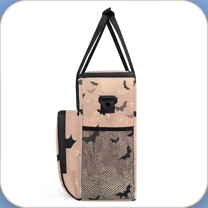 Gothic Bat Coffee Maker Carrying Bag Retro Bat Portable Travel Storage Tote Bag Compatible with K-Mini or K-Mini Plus Single Serve Coffee Brewer Carrying Case with Multiple Pockets &amp Shoulder St