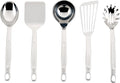 Hestan Provisions Chef's Tools Essential Set (5-Piece) Stainless Steel Solid Spoon Ladle Pasta Fork Turner/Spatula Fish Spatula