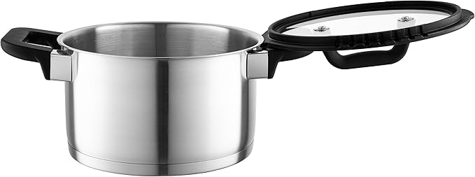 FLORINA Aluminium Pot (4.1 L) 24 cm I Cooking Pot with Glass Lid I Soft-Touch Handle and 3-Layer Coating I Non-Stick Coating I Ideal for Induction Hobs Gas Hobs and Electric Hobs