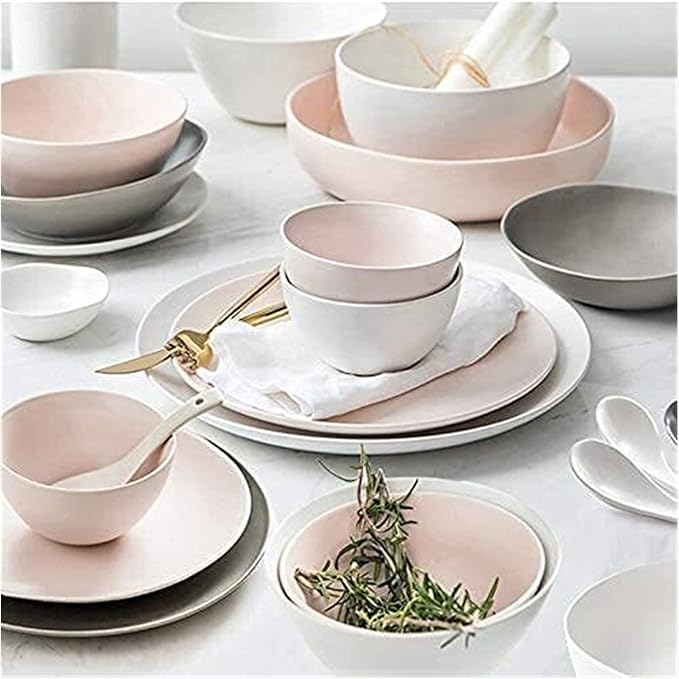 Dinnerware Sets - Luxury Gift Dishes Service Set 12 Pieces-Ceramics Dinnerware Set for 3 Modern Dinnerware Set Include Plates Bowl Set for Home Fruit Salad Snack