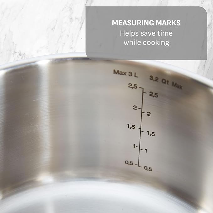 T-fal Gourmet 15-Piece Stainless Steel Cookware Set Pots and Pans Cooking Set Dishwasher Safe Oven Safe to 500°F Induction Compatible Stock Pot Sauce Saute Frying Pans Silver