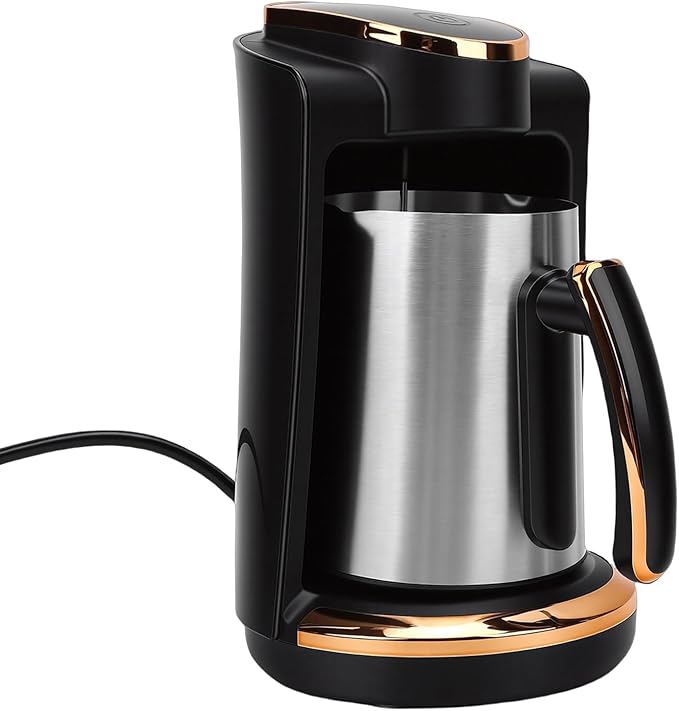 Turkish Coffee Maker Stainless Steel 550W 250ML Single Cup Turkish Coffee Machine for Home Office Travel (US Plug 110V)