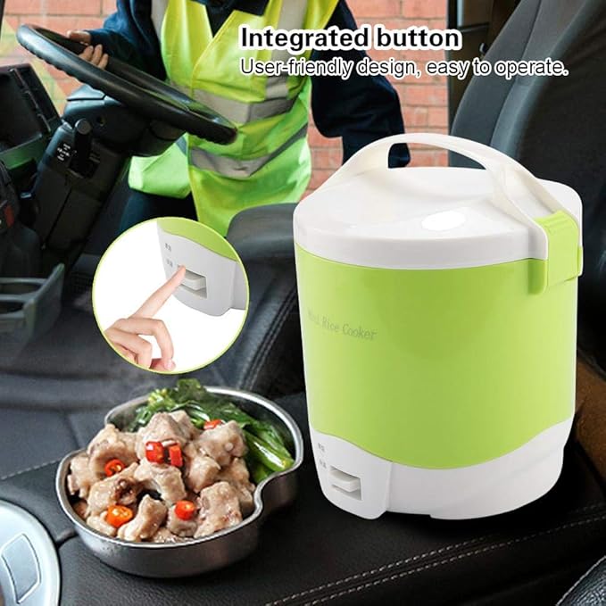 Rice Cooker Steamer with Keep Warm Function People Quick Preparation Without Burning Non-Stick Coating Steamer Insert Measuring Cup(Green)