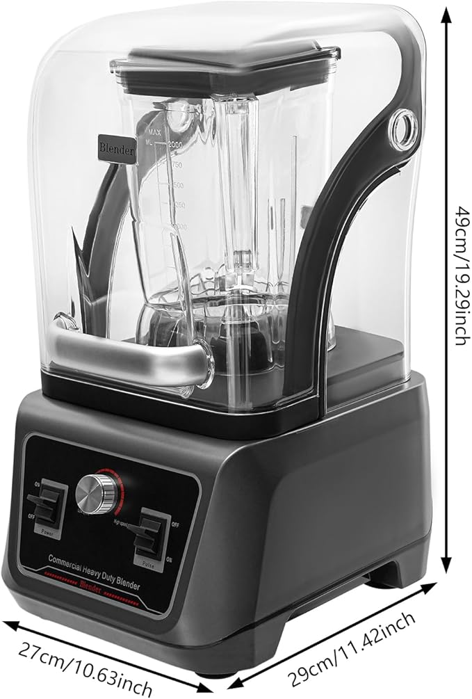 Professional Blenders Heavy Duty 2200w Power Smoothie Maker with Thickened Soundproof Cover and 23000rpm Rotational Speed 67.6oz Commercial Blender Machine Smoothie Maker Machine for Kitchen
