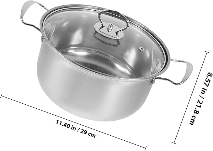 BESPORTBLE Stainless Steel Cookware Set with Thick Bottom Saucepan Frying Pan and Milk Pot Kitchen Cooking Pots Pan Set for Even Heating and Easy Cleaning