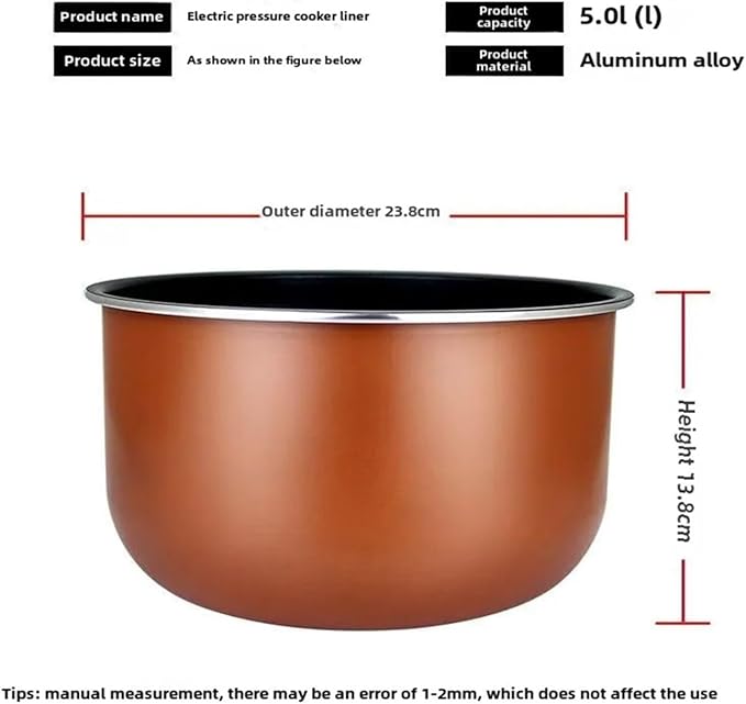 Compatible With Midea. 5L Electric Pressure Cooker Non-stick Pot CS5036P Inner Pot S50B10/SS5045P/PSS5050P