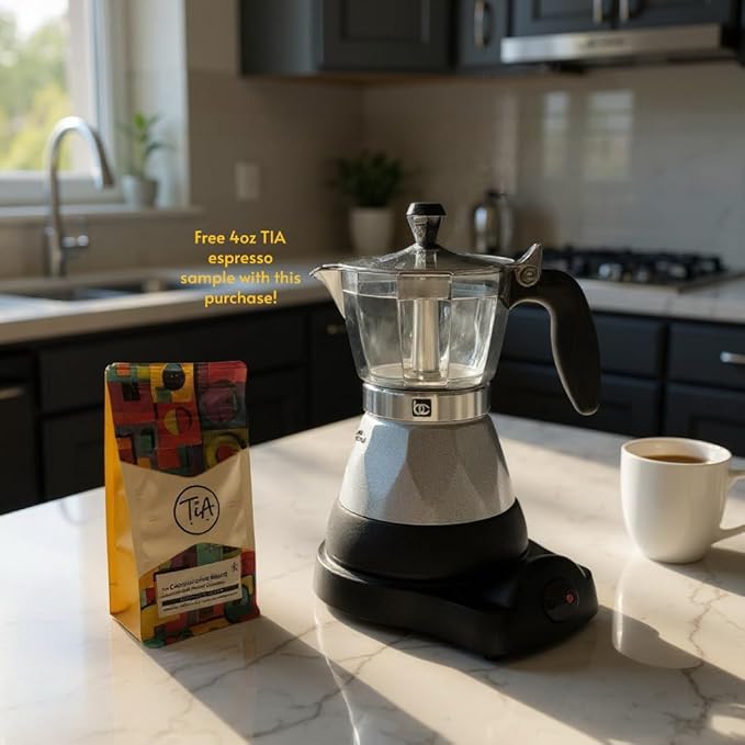 Bene Casa Silver Portable Electric Espresso Maker/Cafetera 1-3 Cups/Shots (1 SILVER)