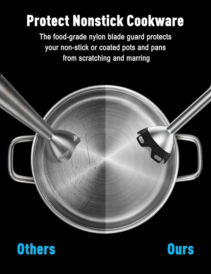 Powerful Immersion Blender handheld 2025 New Update Hand Blender Scratch-Resistant Corded Hand Mixer with Heavy-Duty Copper Brushless Motor and Gift Box Red