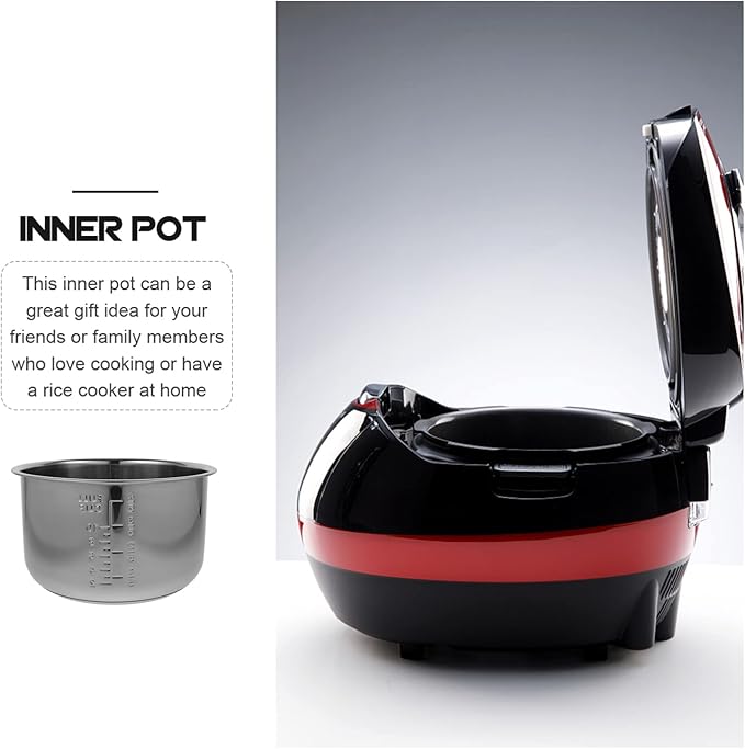 Kichvoe Stainless Steel Cookware Stainless Steel Inner Cooking Pot 5L Rice Cooker Liner Pot Electric Pressure Cooker Pot Silver Portable Electric Cooker