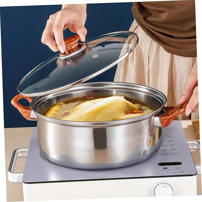 Multifunctional Pot Set 12 Piece Stainless Steel Cookware Steel Pots Pans Easy to Use Cooking