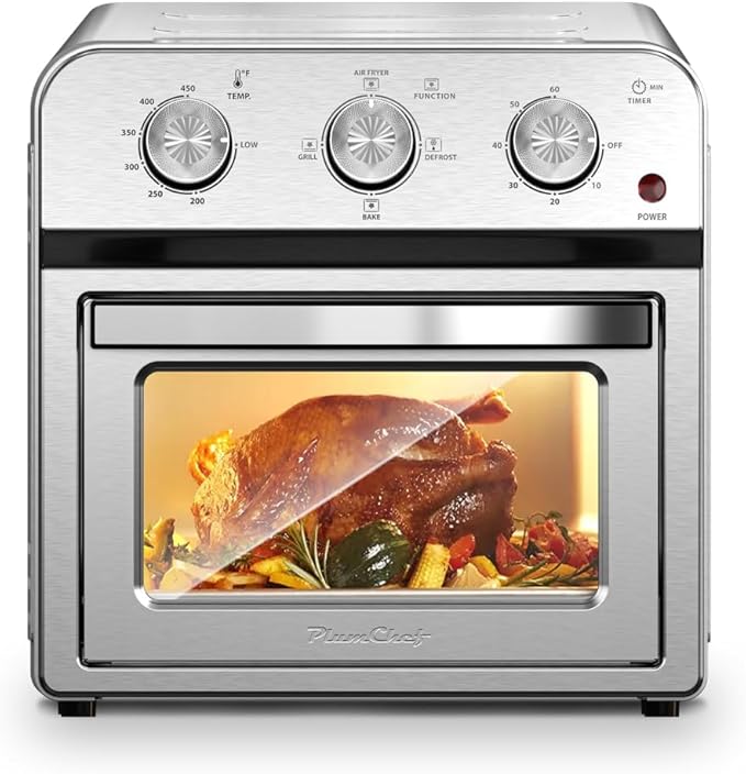 Air Fryer Toaster Oven Combo 13QT 11-in-1 Multifunctional Convection Countertop Oven with Rotisserie Bake Roast Toast Dehydrate Healthy Oil-Free Cooking Stainless Steel
