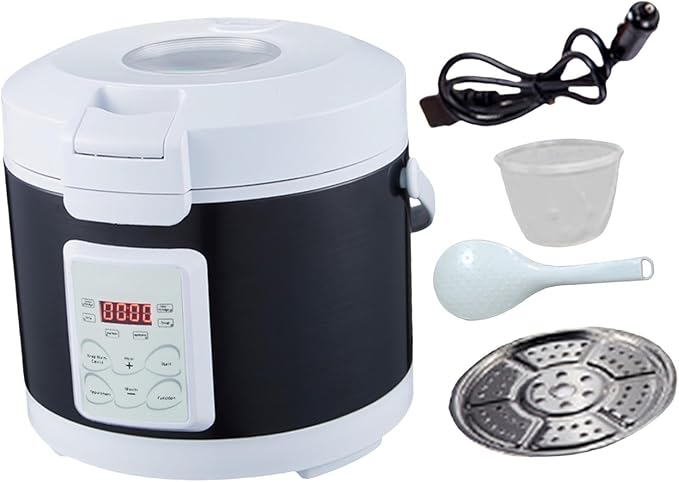 12V 24V Portable Car 3L Electric Rice Cooker 26x23cm Portable Multifunctional Professional for Keeping Warm Rice Cooking Pot B(Style B)