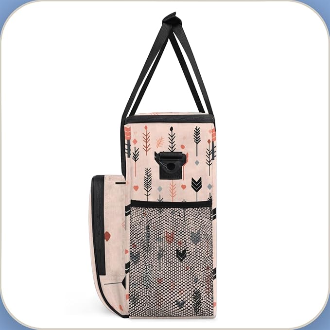 Aztec Feather Coffee Maker Carrying Bag Portable Travel Storage Tote Bag Compatible with K-Mini or K-Mini Plus Single Serve Coffee Brewer Carrying Case with Multiple Pockets &amp Shoulder Strap