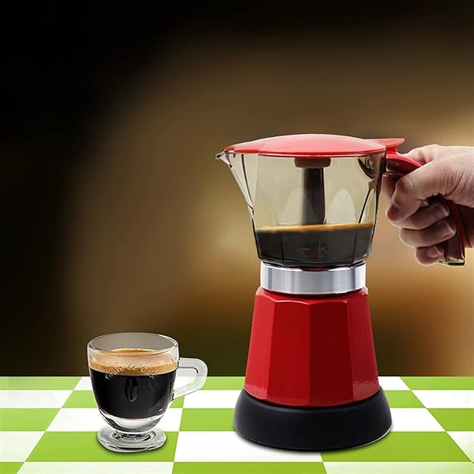 Percolator Coffee Pot 6 Cups Portable Electric Coffee Maker Espresso Coffee Pot Espresso Latte Filter (Color : Orange)