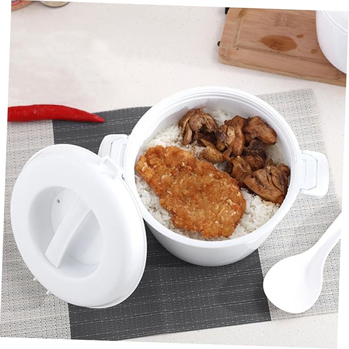 Healifty 2-Piece Microwave Rice Cooker Set Portable Food Steamer Pot Plastic Multi-Functional for Cooking Rice and Vegetables for Meal Prep and Lunch Containers
