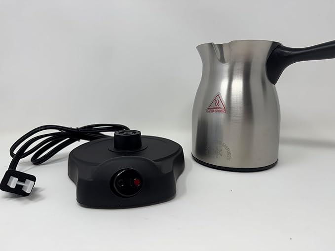 Golden Star Electric Coffee Maker – 6 Cup Stainless Steel Jazve with Cordless Heating Base – Armenian &amp Middle Eastern Coffee Pot 110–120V US Plug