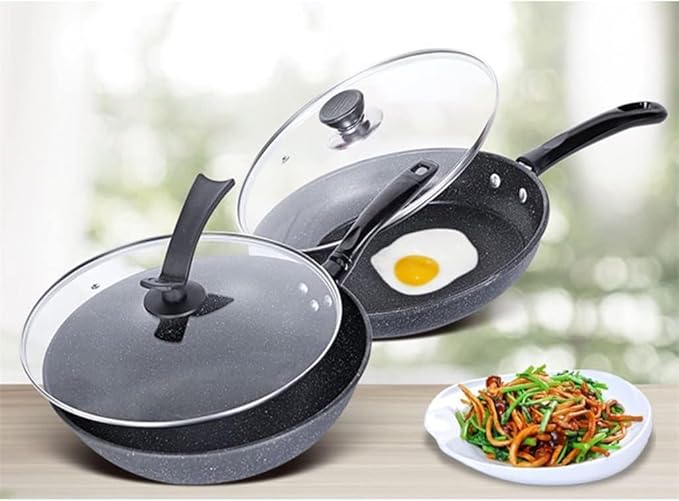 Kitchen Cookware Sets 3 Pcs Cookware Set Frying Pan Soup Pot Wok Non-Stick Pan Saucepan Cooking Pot Set Kitchen Cooking Set Cooking Pots