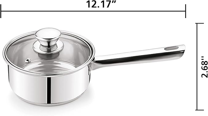 10-Piece Stainless Steel Pots and Pans Set Triple-Clad Bottom Induction Ready Non Stick Cookware Set with Kitchen Utensils
