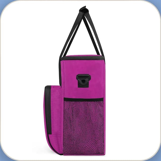 Rose Pink Coffee Maker Carrying Bag Waterproof Insulated Leakproof Cooler Bag Portable Storage Tote Bag Organizer With Shoulder Strap