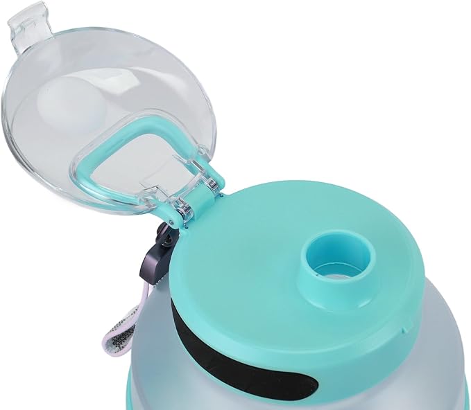 2L Portable Blender 18000rpm Shakes Blender Double Cap Design USB Travel Juice Cup Mini Fruit Mixer with 6 Blades for Shakes and Smoothies (Blue Green)