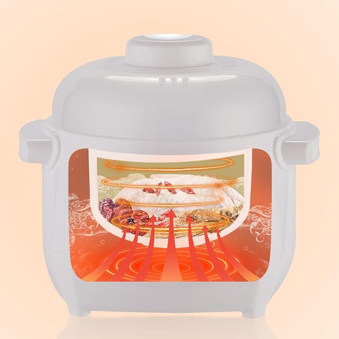 1L 200W Electric Stew Pot Ceramic Liner Versatile Cooker for Porridge Rice Soup