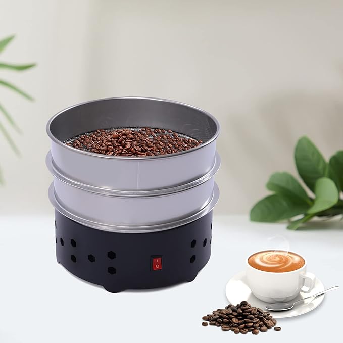 1.3lb Double Coffee Bean Cooler Electric Coffee Beans Cooling Machine for Home Coffee Roasting Cooling Rich Flavour Not Coffee Roaster (Black)