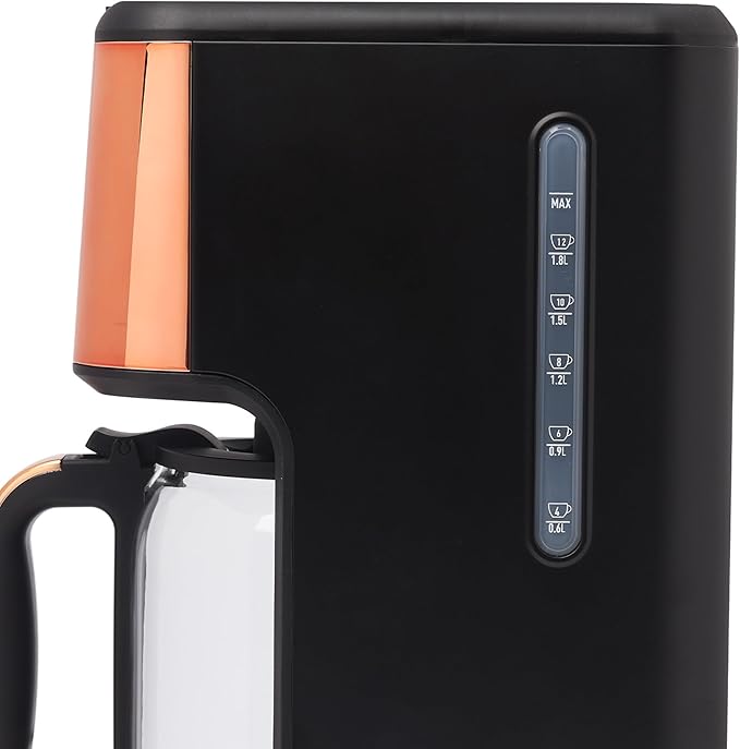 HADEN Generous Brew 14 Cup Coffee Maker with 120 Minute Keep Warm Delay Brew Adjustable Strength Programmable Clock and Anti Drip Black/Copper