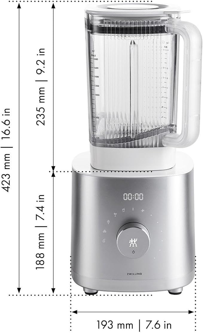 Professional 12-Speed High-Performance Countertop Blender 1400 Watt Motor 64 Oz BPA-Free Tritan Container Digital Controls Pulse Function Tamper Tool Included Friction Heat for Hot Soups Ice Cr