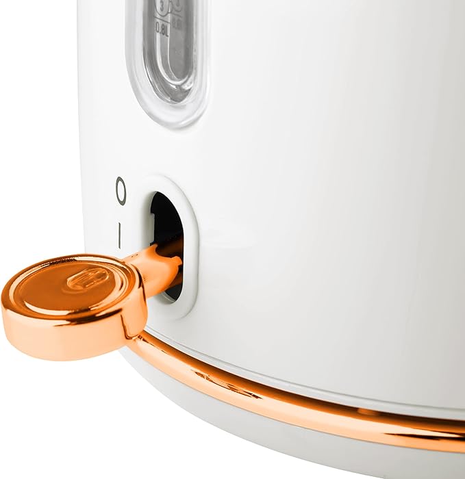 HADEN Coffee Machine 12 Cup Drip Coffee Maker Bundled with Heritage 1.7 Liter Stainless Steel Electric Kettle Ivory &amp Copper