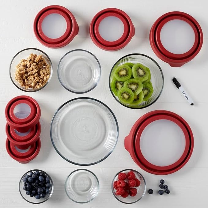 Kitchen Organizer Clear Glass Food Storage 15 Piece Set Food Storage Containers Kitchen Organizer