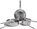 Heritage Steel Eater Series 5 Piece Essentials Set | Made in USA | 5 Ply Fully Clad Stainless Steel Cookware Set | Stay Cool Handle | Induction Ready &amp Non-Toxic