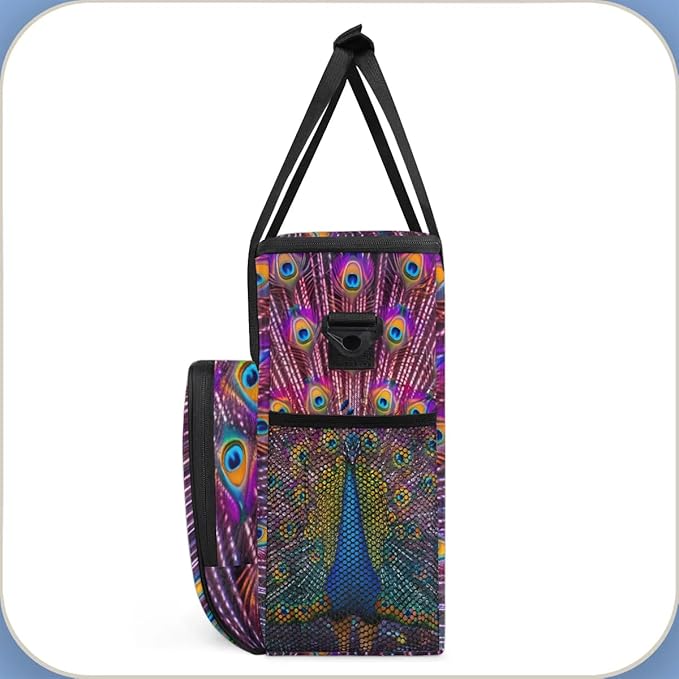 Coffee Maker Carrying Bag Peacock Single Cup Coffee Maker Travel Bag Compatible with Keurig K-Mini or K-Mini Plus Portable Storage Bag with Shoulder StrapAZ-211