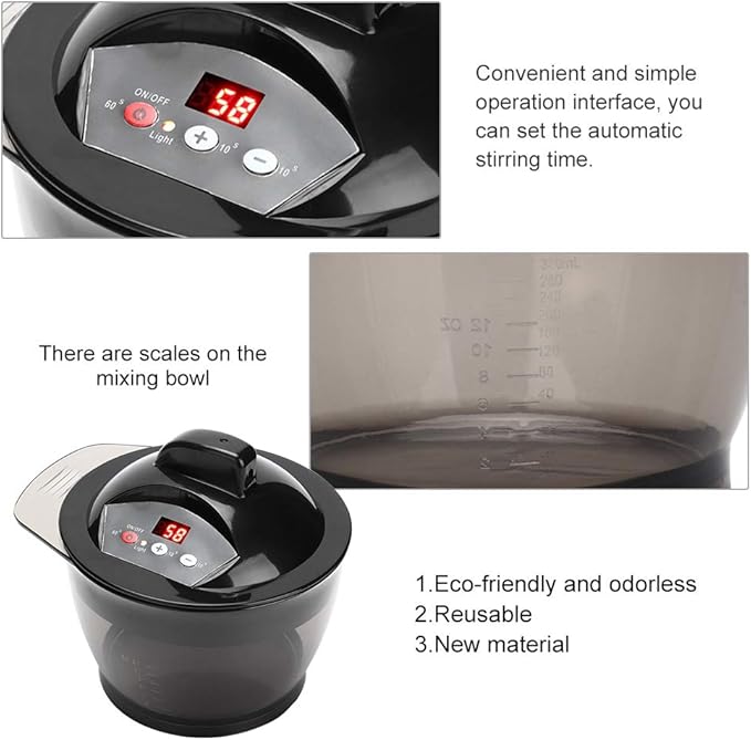 Electric Mixer Electric Blender with Scales Mixing Bowl US Plug Automatic Dye Cream Blender for Hair Salon Home