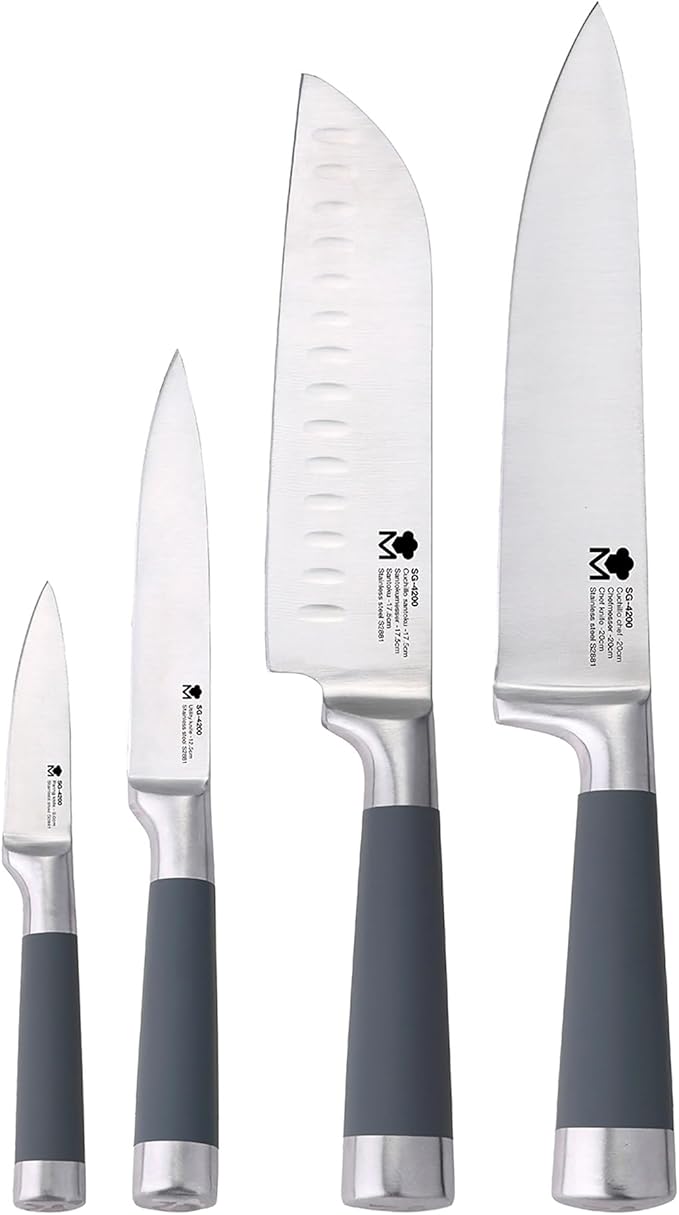 8-piece cookware: 2 pots diameter 16 and 18 pots diameter 20 x diameter 24 and 28 cm + 3-piece pan set 16-20-24 cm made of pressed aluminium + kitchen knife set