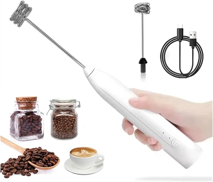 3 Gear Kitchen Items USB Charging Electric Egg Beater Mini Blender Kitchens Accessories Mixer Household Gadgets Double Head Bar(Black)