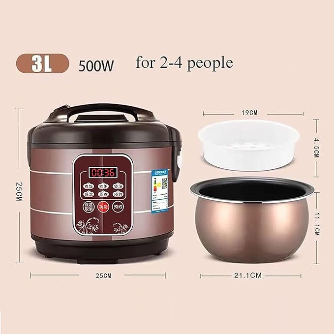 Rice Cooker Household Multi-Function Cooking Rice Cooker for 1-8 People ntelligent Insulation and 24H Reservation (5L) ()